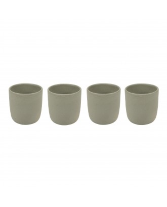 Set 4 cesti ceramica pentru espresso, 9 cm, Mira Light Grey - VILLACER